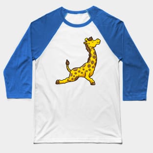 Giraffe at Yoga Stretching exercises Legs & Neck Baseball T-Shirt